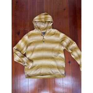 Patagonia Organic Cotton Hooded Henley Pullover Mens Large Mustard